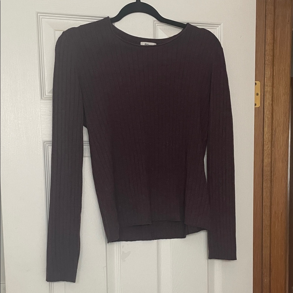 Reitmans Women's Ribbed Long Sleeve Sweater - Deep Burgundy